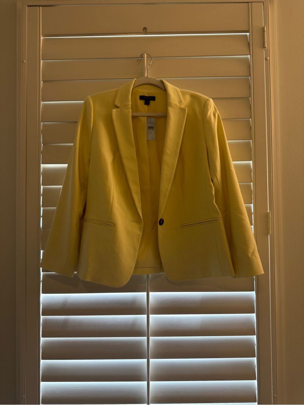 Ann Taylor Bright Yellow One-Button Blazer